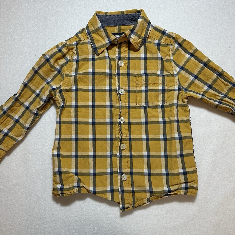 OshKosh Toddler Boys 2T Plaid Shirt & 24M Dark‎ Wash Jeans Outfit Set - Picture 2 of 8